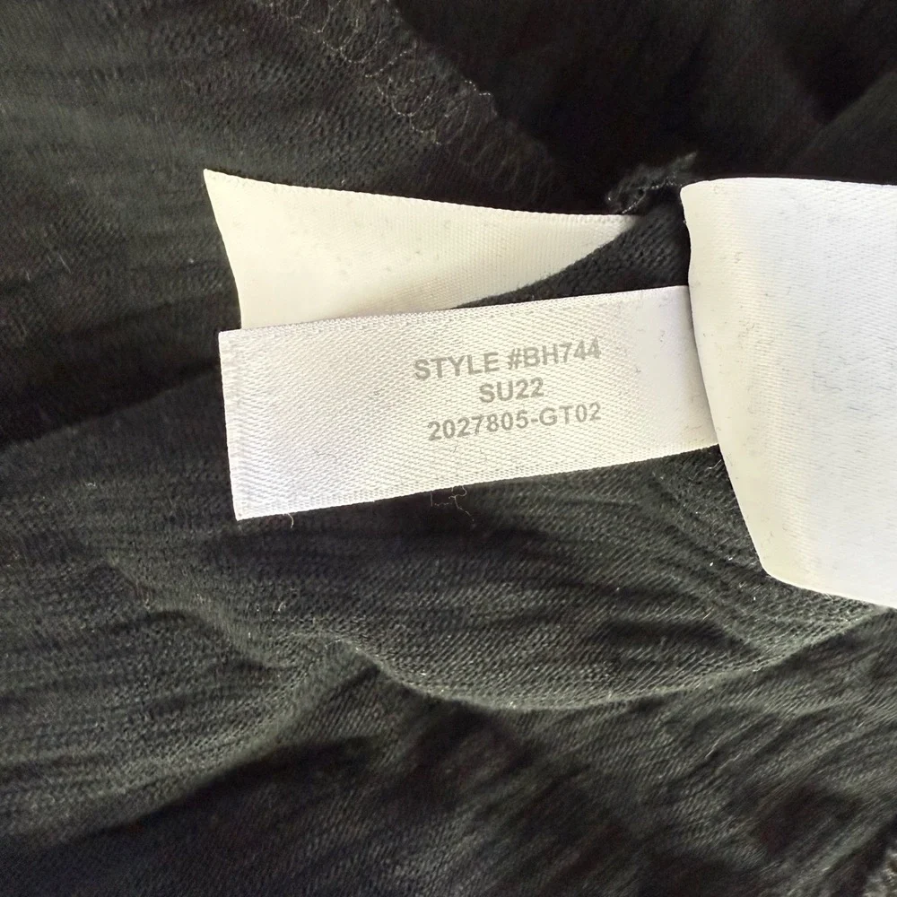 J.Crew Black Ruffle Cap Sleeve‎ Elastic Waist Tiered Stretch Knit Dress XL